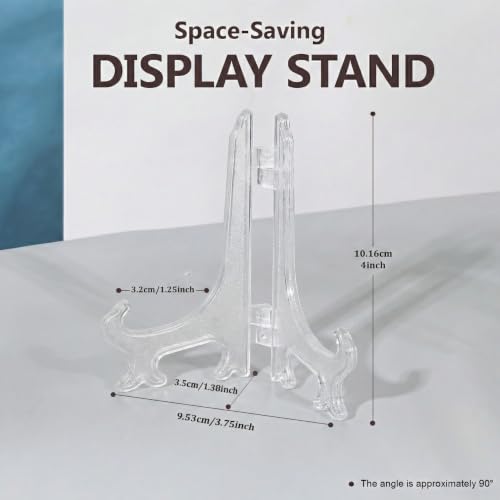 Artliving 4 Inch Clear Plastic Easels or Stand/Plate Holders to Display Pictures or Other Items at Weddings, Home Decoration, Birthdays, Tables (12 Pack) - color: White, size: 4 inch (12 pack)