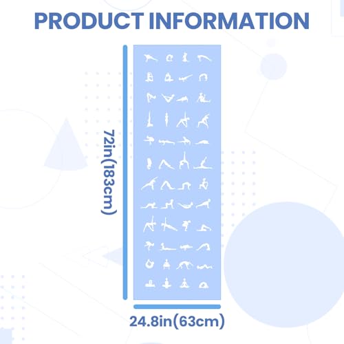 Hot Yoga Towel - Mat-Sized, Microfiber, Super Absorbent, Anti-Slip, 25" x 72" - for Exercise, Fitness, Pilates Gear, Blue