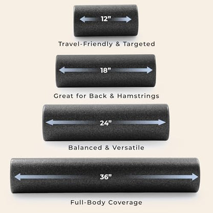 Sunny Health & Fitness 36" Black High-Density Yoga Foam Roller | Muscle Relief, Physical Therapy, Post-Workout Recovery, Improved Flexibility, Home, Gym, Rehab Use, Full-Body Use - color: Black, size: 36-Inch