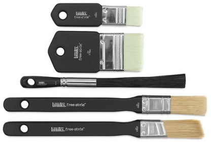 Liquitex Professional Freestyle Large Scale Brush 5-Piece Set | Sustainable Synthetic Brush Bristles Retain Their Shape, Non-Slip Ergonomic Handles, Rustproof Stainless Steel Ferrule - size: Set, style: 5 - Piece Set
