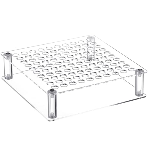 Honeydak 100 Holes Acrylic Pen Display Holder Clear Pen Desk Organizer Plastic Pencil Display Stand Rack for Paint Brushes Markers Makeup Brush Home Office Storage