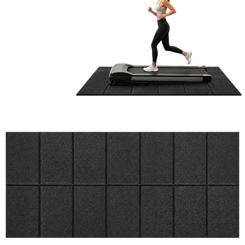 Treadmill Mat, 5'x2.5'/5.6'x2'/6.5'x3'/8'x3',6mm Thickness Exercise Equipment Mat for Carpet Hardwood Floors, Compatible with Walking Pad,Spin Bike,Elliptical Trainer,Rowing Machine - size: 55"L x 25"W x 0.2"Th