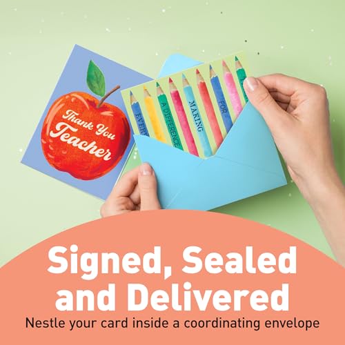 Sweetzer & Orange Teacher Thank You Cards – Set Of 24 4x5.5” Cards With Envelopes & Storage Box – 6 Classroom Designs With 3 Inside Messages For Teacher Appreciation - color: Schoolhouse Classics