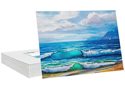 FIXSMITH Canvas Boards for Painting 11x14 Inch, Super Value 12 Pack White Blank Canvas Panels, 100% Cotton Primed, Painting Art Supplies for Professionals, Hobby Painters, Students & Kids - size: 11"×14"