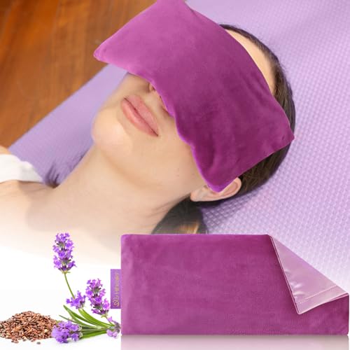 Hihealer Weighted Eye Mask for Sleeping, Lavender Eye Pillow for Spa Yoga - color: Purplex2