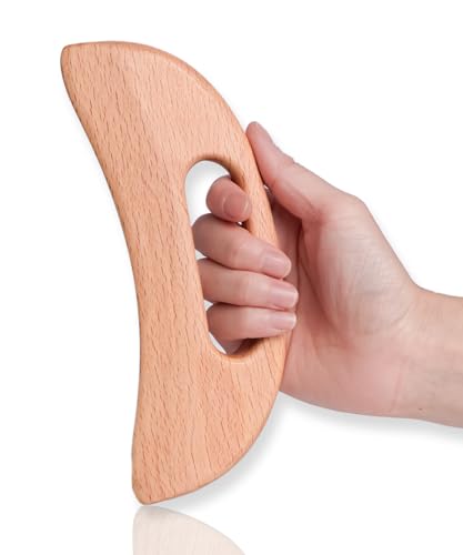 enttgo Body Gua Sha Tool 목재 림프 배수 도구, 셀룰라이트 방지 및 근육 피로 완화를 위한 Guasha 마사지 도구, 목 등 얼굴 다리 얼굴용 목재 테라피 마사지 도구 (A-우드1)