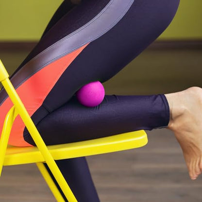 2-Pack Firm Lacrosse Massage Balls(Rose red&Purple) - color: Rose Red&purple