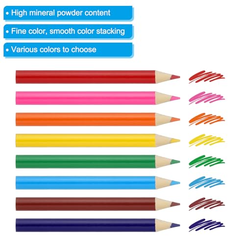 PATIKIL Bright Red Colored Pencils Set,48 Pcs Oil Color Pencils Wooden 3.5inch Coloring Drawing Half Pencils for Artists Art Painting - color: Bright Red