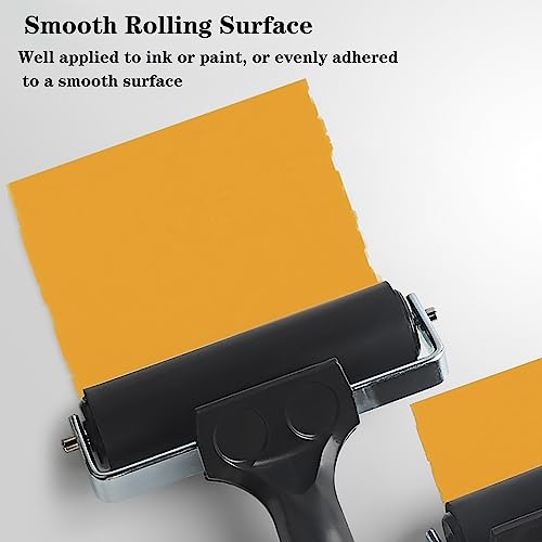 HRJZF Soft Rubber Brayer Rollers for Crafting Brayer Rollers for Printmaking Brayer Tool Paint Brush Ink Applicator Art Craft Oil Painting Tool 4 Pack (2.4 inch,4 inch,6 inch,1 Scraper)