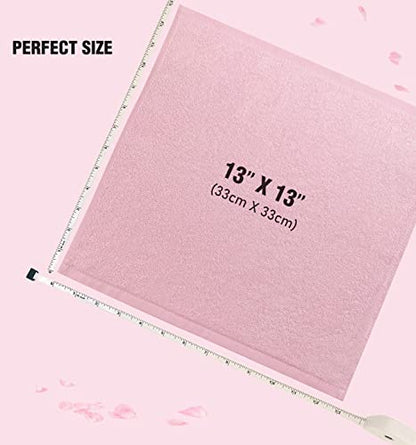 12 Pack Washcloths 13" x 13" - Soft Wash Cloths for Your Face Towel, Wash Cloths for Your Body (Pink) - color: Pink