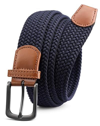 CHAOREN Stretch Belt for Men - Elastic Belt for Golf & Casual Wear - color: Gun / Blue, size: 42"-46" Waist Adjustable