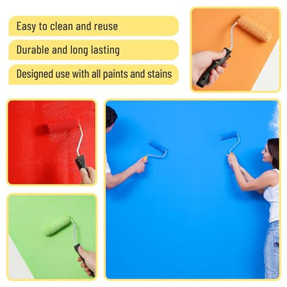 Bates- Paint Rollers, 4 inch Paint Roller with 10 Covers, Wall Painting Tool - color: Orange, size: 4 inch Paint Roller+10 Covers