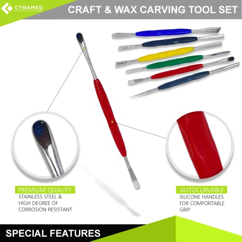 CYNAMED Stainless Steel Spatula Wax & Clay Sculpting Tool Carver Set (6PK) - style: 6PK