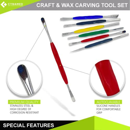 CYNAMED Stainless Steel Spatula Wax & Clay Sculpting Tool Carver Set (6PK) - style: 6PK