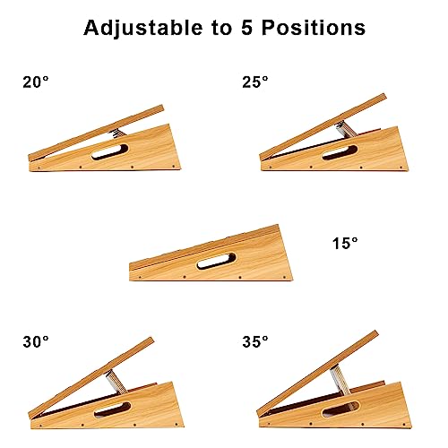 StrongTek Wooden Slant Board Set – Heavy-Duty 25° Fixed Incline Board & Adjustable Incline Calf Stretch Board for Squats, Ankle Rehab, and Flexibility Training