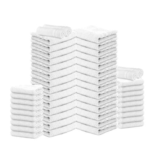 100% Cotton Salon Towels Set of 50|400 GSM|Bulk Hand Towel|Cotton Salon Towel|Ideal for Spa Gym Bathroom Hotel|Absorbent||Not Bleach Proof|Quick Dry|Hand Towel 16 x 27 in|White - color: White, size: HAND TOWEL PACK OF 50 16X27