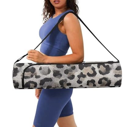 Yoga Mat Bag for Women & Men Full-Zip Yoga Mat Carrier Bag for Class Workout Park with Adjustable Strap - color: Black Spot