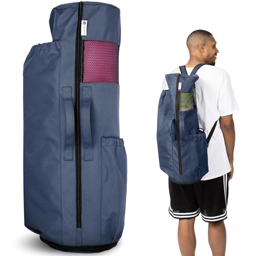 MAGNILAY Expandable Yoga Mat Bag, Adjustable Strap, Black, Large - color: Blue