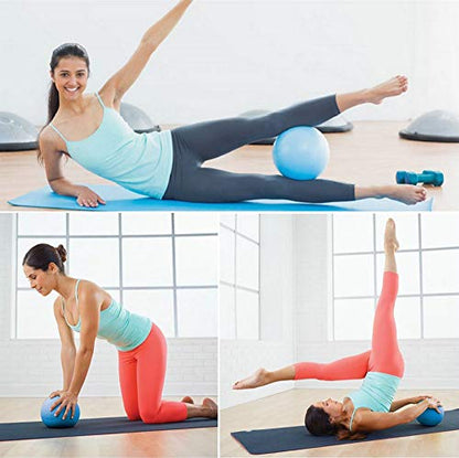 nononfish Mini Exercise Barre Ball for Yoga,Pilates,Stability Blance Exercise Training Gym Anti Burst and Slip Resistant BallWith Inflatable Straw (Blue)