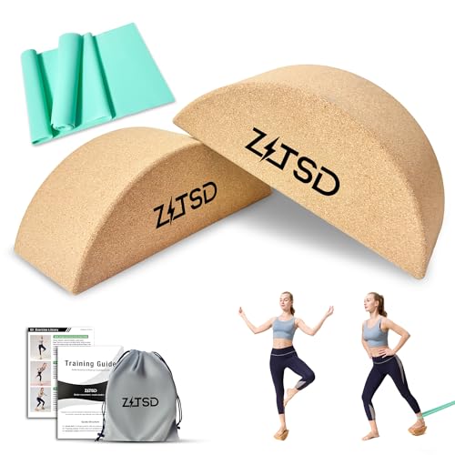 Half Moon Cork Yoga Blocks, 2 Pack Balance Trainer