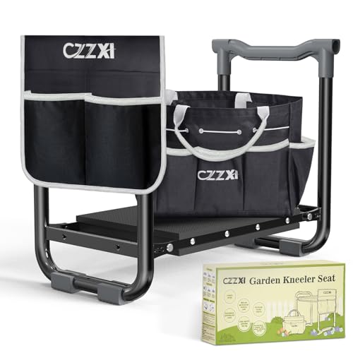 CZZXI Garden Kneeler and Seat, Wider and Thicker Kneeling Pad - color: Black & Gray
