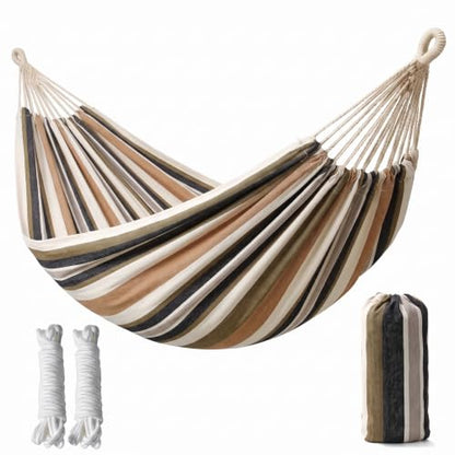 Canvas Hammock 122" Long X 59" Wide 2 Person Hammock 440 pounds Maximum Weight Applicable Scenes in Courtyard Autumn, Indoor Hanging Chairs, Beach Leisure (Black White, Full) - color: Black White