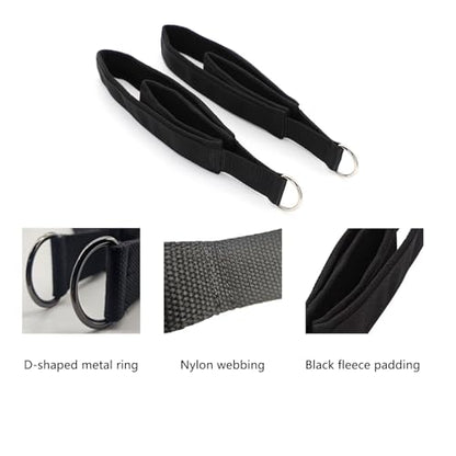 Pilates Double Loop Straps with Extra Padding, Adjustable D Ring Reformer Straps for Home Gym, Yoga Stretching, Core Strength Training