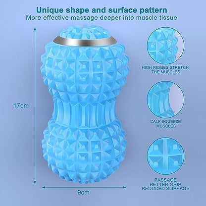 Uppye Vibrating Massage Ball for Pain Relif, Mobility Ball for Physical Therapy and Workout Recovery, Deep Tissue Myofascial Release Tools - Back, Shoulder & Foot Muscle Massager (Blue) - color: Blue