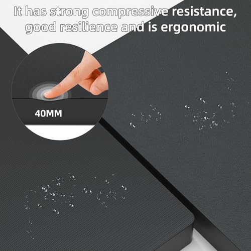 Yoga kneeling mat, 1.5inch Thick,Knee Push-ups, Plank Support & Yoga Elbows/Knees Mat Provides Cushion for Kneeling & Elbows - color: Black with leather front