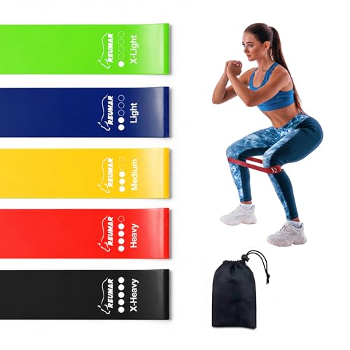 5-Pack Resistance Bands Set for Working Out, Strength Training, Stretching, Pilates, Yoga, Physical Therapy - Elastic Exercise Bands for Home Gym, Legs, Glutes, Arms - Ideal for Women & Men - color: Colorful