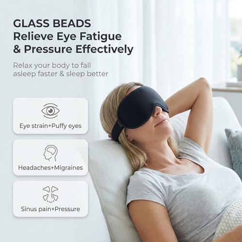 Weighted Eye Mask for Sleeping 2 Pack: Gentle Pressure Blackout Sleep Mask with 3D Contoured Cups, Zero Eye Pressure Sleep Mask for Lash Extensions, Memory Foam Travel Mask, Black Pink - color: Black & Pink (2 Pack)