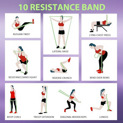 LEEKEY Resistance Bands for Pull Up Assist, Exercise & Workout Bands Set | Long resistance bands for pull up assist, strength training, physical therapy, stretching, home gym - color: 5-85LBS PINK PURPLE