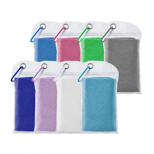 Cooling Towels for Neck and Face 8 Pack(40"x12"), Cooling Neck Wraps, Cool Towel for Hot Weather, Ice Towel, Soft Breathable Chilly Towel for Workout, Camping, Yoga, Running - color: Light Blue/Lake Blue/Green/Dark Gray/Purple/Royal Blue/White/Magenta