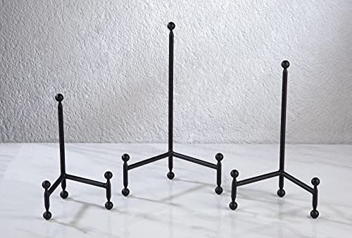 TRIPAR Modern Tripod Easel Display, Black Finish (5.25-Inch Depth, 1 Foot Height) - Lightweight & Durable Design - Perfect for Displaying Decorative Pictures, Artwork, Plates, Tiles, & More (10 Inch) - size: 10 Inch