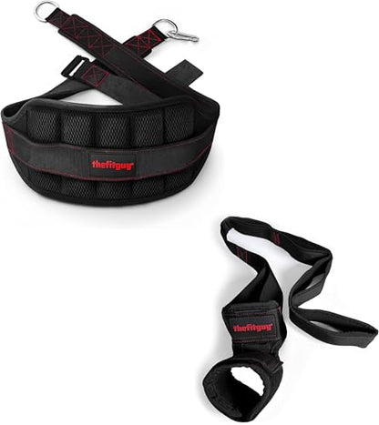 THEFITGUY Squat Power & Flexibility Bundle – Ultimate Squat Belt and Quads Stretcher Strap for Strength Training and Flexibility