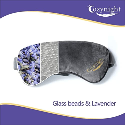 Cozynight Lavender Weighted Sleep Mask, 3D Light Blocking Eye Mask, Gray | Yoga,Dry Eyes, Headache, Migraine Relief ,Great Relaxation Gifts for Women, Men ,Aromatherapy Lavender Eye Pillow Gift - color: Gray