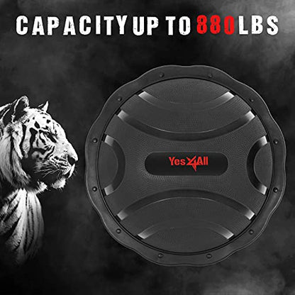 Yes4All 880LBS Half Ball Balance Trainer, Pilates Balance & Stability Ball for Exercises, Home Gym, Floor & Full Body Workouts - color: A. Matte Black