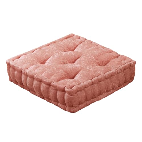 Intelligent Design Floor Pillow, Cushion for Meditation, 20x20 Dusty Peach - color: Square Dusty Peach, size: 20"W x 20"L x 5"H
