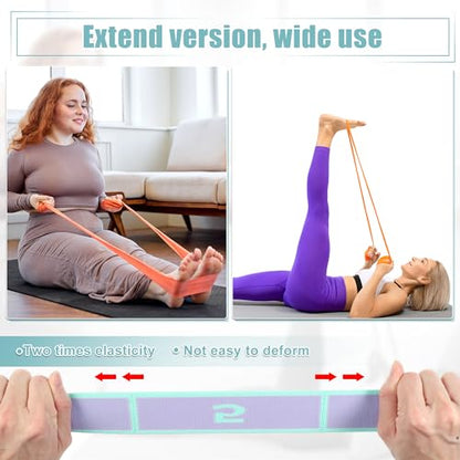 Generic Yoga Stretching Band, 8 Loops, Highly Elastic, Purple