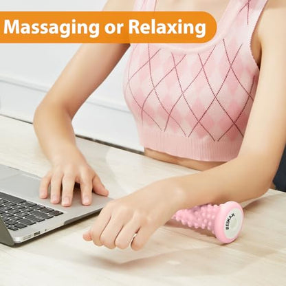 BESKAR Foot Massager Roller for Plantar Fasciitis Relief - color: Pink