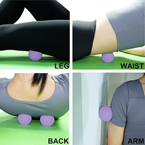 Hard Lacrosse Ball Massage Ball Therapy. Firm Trigger Point Massager Tool for Deep Tissue Yoga Physiotherapy Myofascial Release Muscle Relax Plantar Fasciitis Pain Relief (2 Pack) (Purple) | For Trigger Point Deep Tissue Myofascial Release Muscle Relax Pl