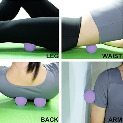 Hard Lacrosse Ball Massage Ball Therapy. Firm Trigger Point Massager Tool for Deep Tissue Yoga Physiotherapy Myofascial Release Muscle Relax Plantar Fasciitis Pain Relief (2 Pack) (Purple) | For Trigger Point Deep Tissue Myofascial Release Muscle Relax Pl