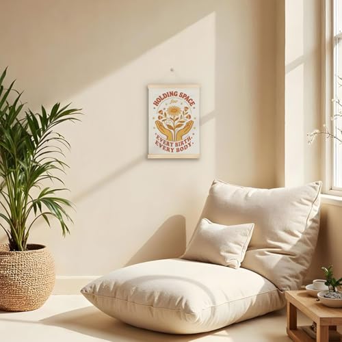 ATBWGT Labor and Delivery Nurse Doula Midwife Gifts, L&D Nurse Office Wall Art Decor, Holding Space for Every Birth Body Poster Hanger Frame for Nursing Medical Office Hospital, 12x16 Inch - color: Midwife Gift