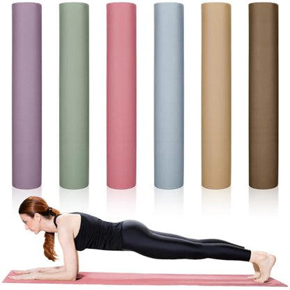 Timgle 6 Pack Yoga Mats Bulk 68x24 Inches Non Slip 4 mm Thick - color: Colorful