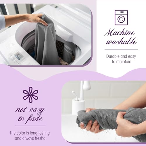 Breling Yoga Towel 4 Pack, Hot Yoga Towel 72" x 24" Non Slip, Grey - color: Grey