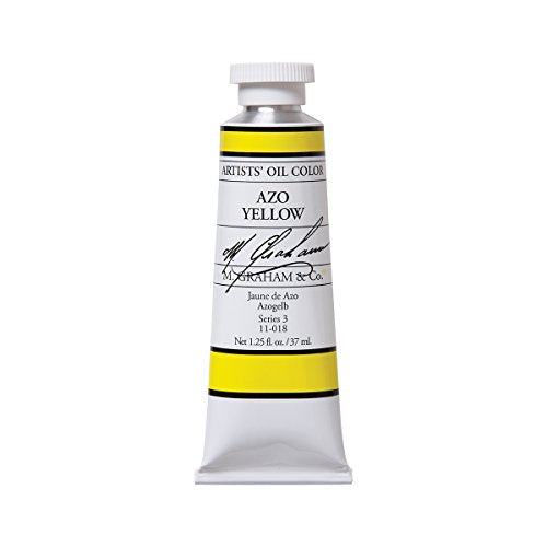 M. Graham Artist Oil Paint Azo Yellow 1.25oz/37ml Tube - color: Azo Yellow, size: 1.25 Fl Oz (Pack of 1)