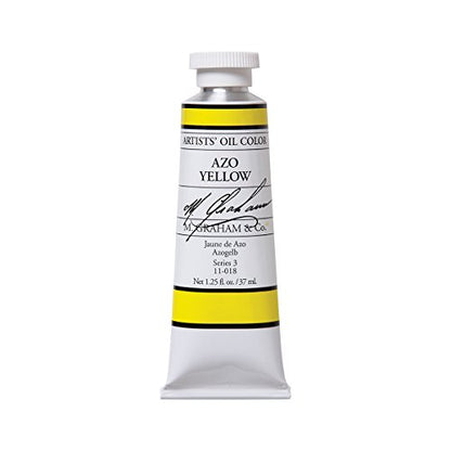 M. Graham Artist Oil Paint Azo Yellow 1.25oz/37ml Tube - color: Azo Yellow, size: 1.25 Fl Oz (Pack of 1)