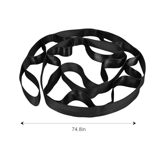 Yoga Resistance Band 6ft 8ft Non Latex Elastic Stretch Band for Strength Training Flexibility Pilates Home Gym Travel - color: Black, size: 6ft