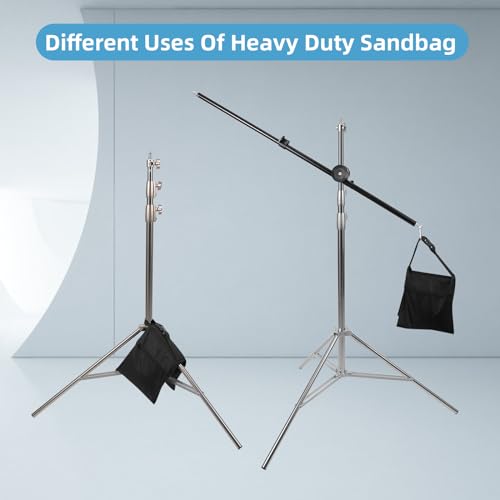 2 Packs Sandbags, Heavy Duty Sand Bags with 4 PE Bags, Sand Bags with Buckle Straps for Support Light Stand, C Stand, Light Stand with Caster, More 2/4/6/8 Packs Sandbag to Choose. - size: 2 PCS