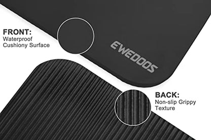 Ewedoos Yoga Knee Pad Cushion - Non-Slip Mat for Floor Exercises - Yoga Mat Accessory - color: Black